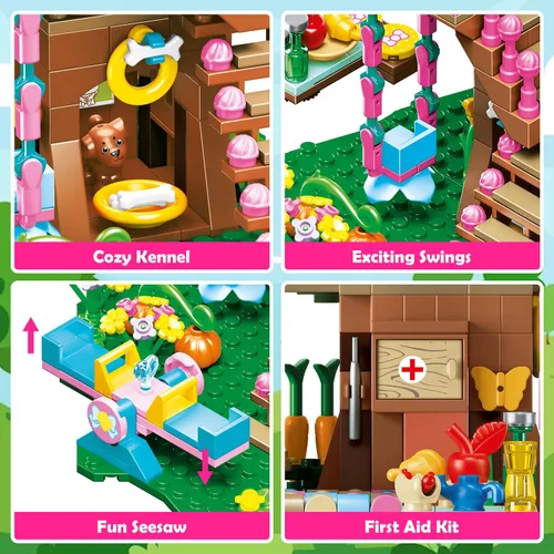 Miniatura 4 de HOGOKIDS Juego de Construcción de Casa del Árbol con Luz LED - 622pcs Bloques de Construcción de Casa del Árbol, Juguetes de Casa del Bosque