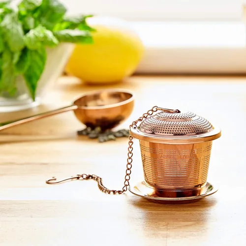 Miniatura 4 de Oro rosa - Infusor de té + cuchara de té mediana
