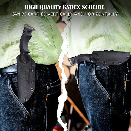 Miniatura 8 de Cuchillos de hoja fija con vaina cuchillo de espiga completa para supervivencia cuchillo de cinturón de campamento 9.25 pulgadas (funda kydex)