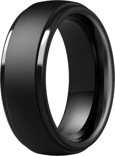 ThunderFit Anillos de boda de silicona para hombre, 0.394 in de ancho y 0.098 in de grosor, paquete múltiple de variedad 1-7