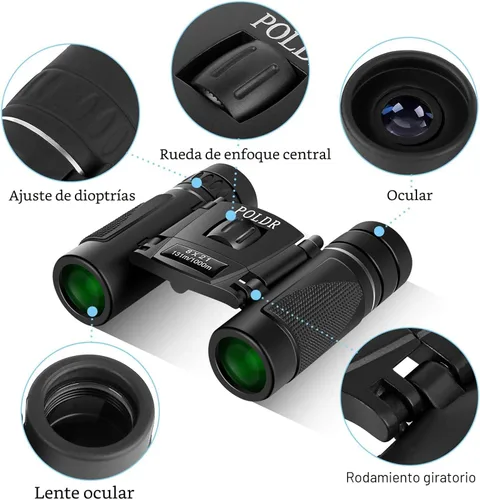 Miniatura 3 de POLDR 8x21 Binoculares pequeños, compactos y ligeros para adultos y niños, para observación de aves, viajes y turismo. Binoculares mini de bolsillo