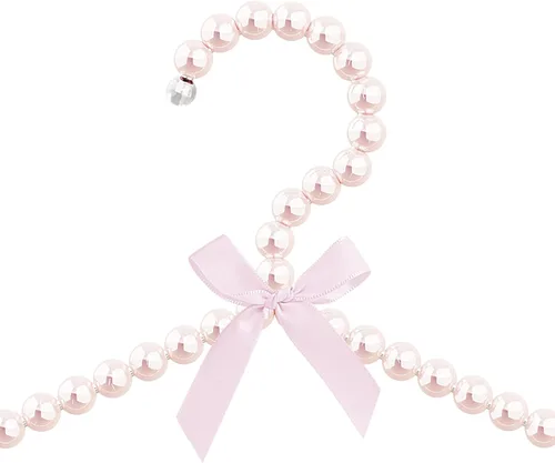 Miniatura 3 de Linkidea Paquete de 5 perchas con cuentas de perlas sintéticas, elegantes colgadores de ropa, vestidos, bodas, tiendas, pantalones, organizador
