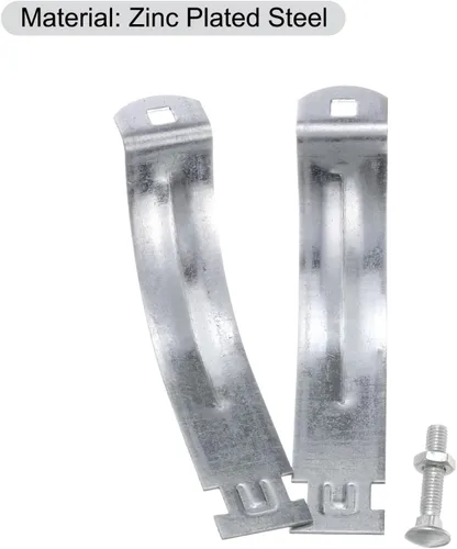 Miniatura 4 de uxcell Abrazaderas de puntal EMT de 6-1/2 "de acero para conductos rígidos y tubería 4 unids universal EMT Strut Clamp con perno y tuerca