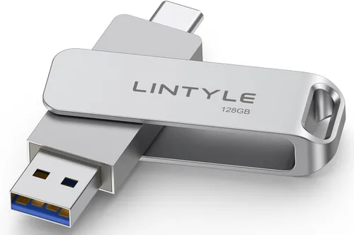 Unidad flash externa SSD de 128 GB, hasta 450 MB/s, USB 3.2 Gen1, Dual Type-C y USB A, diseño giratorio de metal, unidad de pulgar SSD externa para