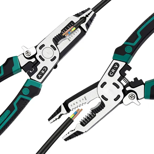 Miniatura 4 de Herramienta Pelacables 10 en 1, Cortadores de Cables Multifuncionales CR-V de Servicio Pesado, Pelacables Crimpador de Herramienta Eléctrica