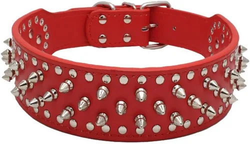 Miniatura 23 de Collar de perro con tachuelas, collar de perro de cuero con pinchos de 2 pulgadas para perros medianos y grandes Pit Bull Mastiff Bully Boxer