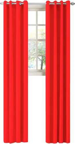 Miniatura 90 de LA PALMA Cortinas opacas con aislamiento térmico y ojales, para sala de estar, dormitorio, paquete de 2 paneles