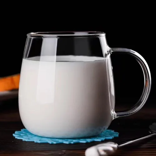Miniatura 3 de Taza de vidrio transparente con asa, 16 onzas, taza grande de café de borosilicato de alta calidad para beber o como regalo