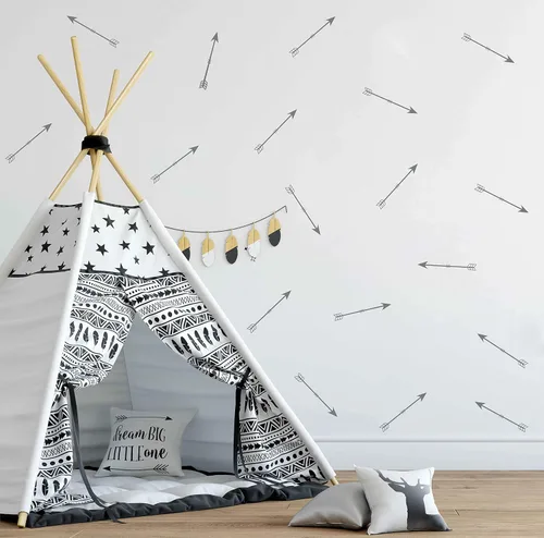 Miniatura 2 de Melissalove - Calcomanías de pared de flechas de vinilo, 64 unidades, calcomanías de pared, decoración geométrica, patrones de pared, decoración