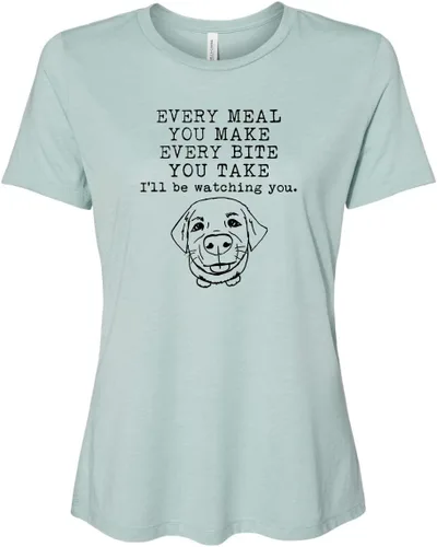 Cute Women's Screen Printed Crew Neck Tee, Shirts With Sayings, Dusty Blue or Olive
