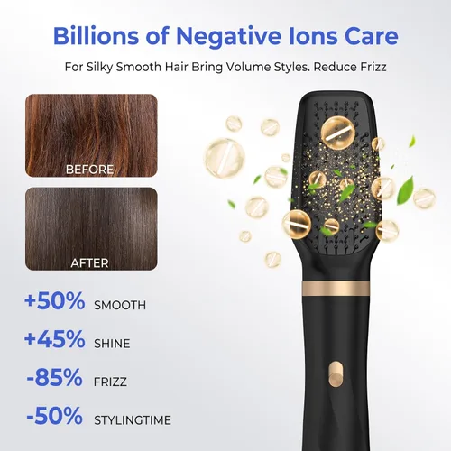 Miniatura 5 de 5 in 1 Hair Dryer Brush, Blow Dryer Brush Set with Air Curler Wrap Hair Styler, Negative Ionic Blow Dry Brush, Detachable Hair Tool for Curling
