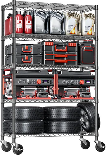 Miniatura 20 de IZEUK Estantes de Almacenamiento Conectados, Unidad de Estantería Metálica Ajustable DIY de Servicio Pesado para Esquina, Ideal para Cocina, Garaje