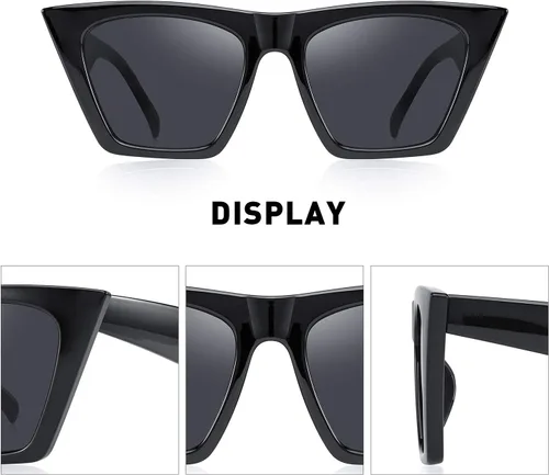 Miniatura 3 de Gafas de sol cuadradas vintage para mujer, diseño de ojo de gato pequeño