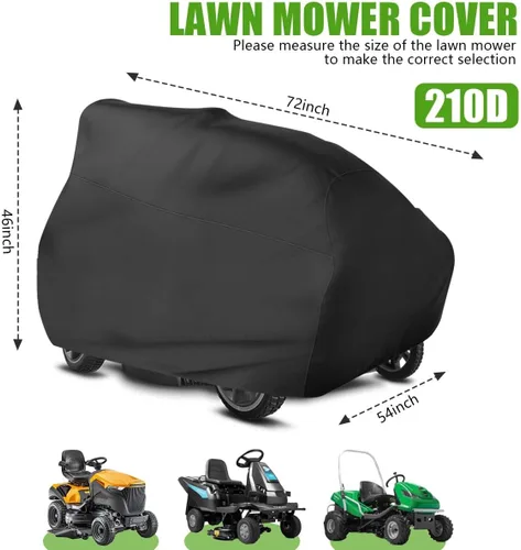 Miniatura 2 de KISEER Cubierta para Cortacésped de Exterior Impermeable Resistente Poliéster Oxford 420D Protección UV Cubierta para Tractor de Césped Se Adapta a