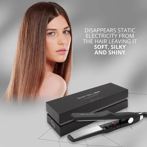 Miniatura 7 de CORIOLISS C Trip Mini Alisadores de cabello para mujer Titanio Plancha plana Profesional con control de temperatura (negro suave al tacto)