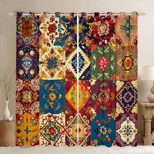 Miniatura 18 de Cortinas y cortinas de damasco turquesa para adultos, cortinas opacas barrocas victorianas antiguas, 2 paneles de 38 pulgadas de ancho x 54 pulgadas