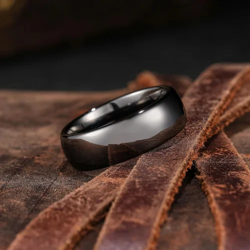 Miniatura 101 de King Will Alianza de boda de carburo de tungsteno para hombres y mujeres, anillos de promesa para parejas abovedados de alto pulido