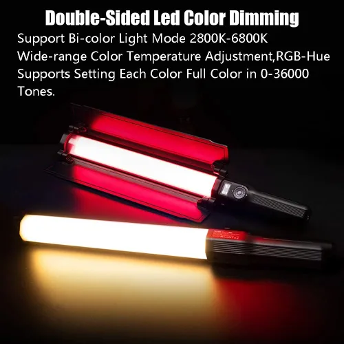 Miniatura 3 de VILTROX Kits de varita de iluminación de video de fotografía de 18 W con soporte de trípode de 79 pulgadas de alto, palo de fotografía, varita