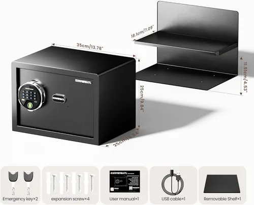 Miniatura 7 de KornerBatl Caja fuerte biométrica inteligente con bloqueo de huellas dactilares