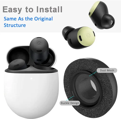 Miniatura 4 de (3 pares) Miimall Compatible con Google Pixel Buds Pro Ear Tips, puntas de espuma viscoelástica de repuesto suaves para Google Pixel Bud Pro 2022