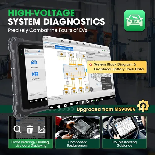 Miniatura 3 de Autel Escáner inteligente MaxiSYS Ultra EV, 2026 EV Ver.of Ultra S2 MS909S2, hasta Ultra MS909 MS909EV MS919, con kit EVDiag, sistema de alto