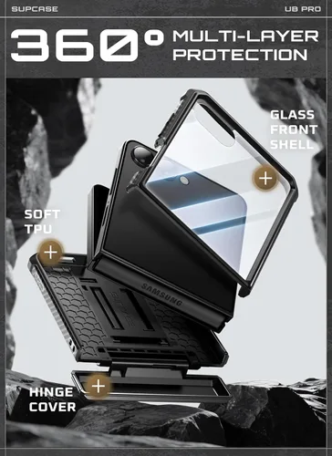 Miniatura 5 de SUPCASE Funda para Samsung Galaxy Z Flip 7 con soporte integrado y clip para cinturón (Unicorn Beetle Pro), [protección de bisagra]