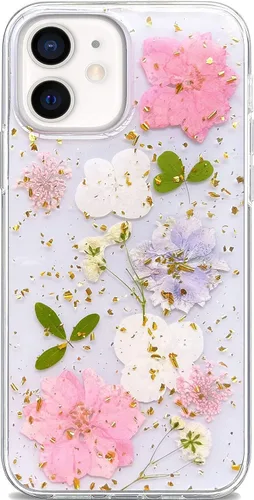 Miniatura 29 de Abbery - Funda diseñada para iPhone 12/12 Pro con purpurina, transparente y linda con diseño de mariposa, correa para la muñeca, brillante