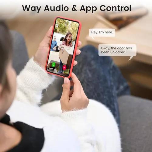 Miniatura 6 de Cerradura inteligente con cámara sin llave cerradura de puerta de entrada 2K Video WiFi cerrojo huella digital teclado aplicación Control remoto