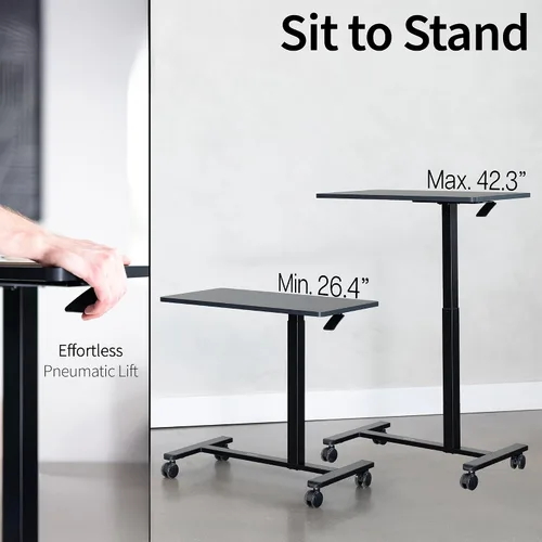 Miniatura 5 de VIVO Mesa portátil para laptop de 32 x 16 pulgadas sobre sofá, escritorio de cabecera ajustable en altura para sillón reclinable, negro, CART-V02L