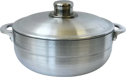 Wee's Beyond Horno holandés Caldero de calibre pesado con tapa de aluminio, 3.7 cuartos de galón, color plateado
