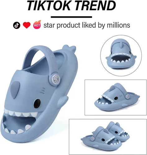Miniatura 2 de Sandalias de tiburón para niños, pantuflas de tiburón para niños y niñas, sandalias de almohada con suela gruesa, suaves y antideslizantes