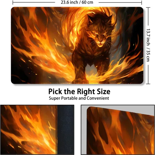 Miniatura 3 de Tapete de juego para MTG, con bolsas de almacenamiento gratis, tapete de juego de 24 x 14 pulgadas, TCG y tapete de juego de mesa para tarjetas