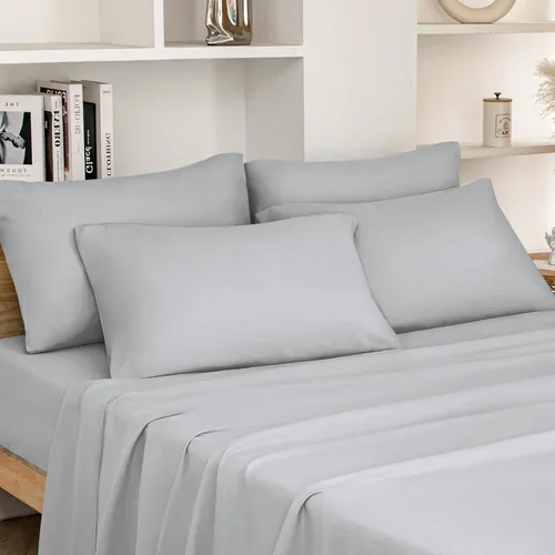 Miniatura 15 de HOMEIDEAS Sábanas de cama tamaño King – Juego de 6 piezas (dorado) – Sábanas de microfibra cepillada extra suave 1800, bolsillo profundo, sin