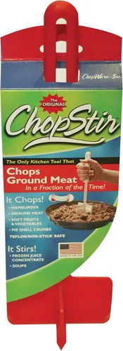 Picador ChopStir Original para hacer hamburguesa de carne picada, para vegetales y huevo Rojo