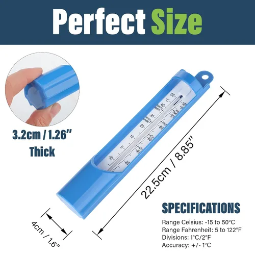 Miniatura 3 de Termómetro para piscina de 9.055 in – Termómetro de temperatura del agua de muestreo para baño, piscina, baño de hielo, termómetro de agua fácil