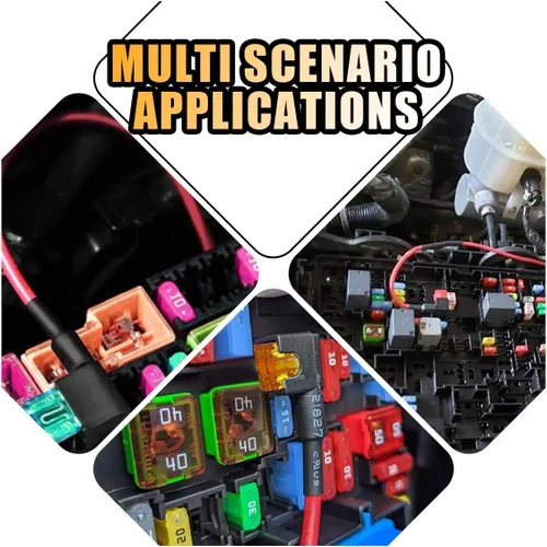 Miniatura 6 de 5 piezas de adaptador de fusible para agregar un circuito de 12 V para automóvil, soporte de fusible de cuchilla mini de perfil bajo, juego con 5 x