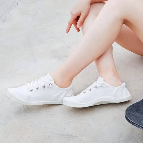 Miniatura 8 de STQ - Tenis sin cordones para mujer cómodos zapatos casuales de lona