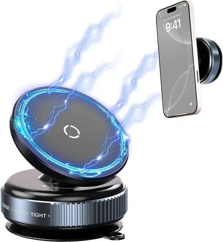 Soporte magnético para teléfono con succión ultra al vacío, soporte para teléfono MagSafe giratorio de 360°, soporte de teléfono con ventosa fuerte