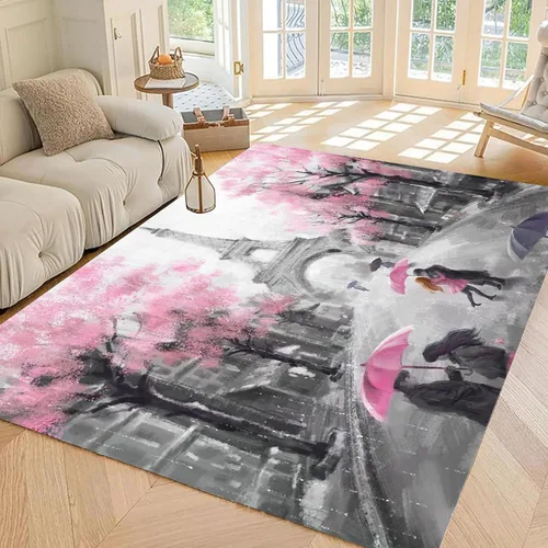 Miniatura 15 de Tapete de 2 x 3 pies con lazo rosa, bonito tapete de coqueta con moño, moderno y estético, tapete pequeño lavable para entrada, patio, dormitorio