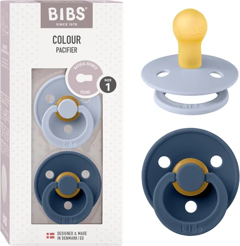 Miniatura 70 de BIBS - Paquete de 2 chupetes Bibs Colour, calmante, libre de bisfenol A, punta redonda, látex de goma natural Noche de vainilla