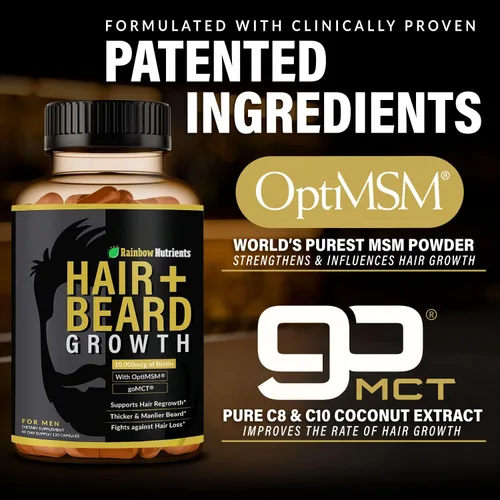 Miniatura 4 de Vitaminas para el crecimiento del cabello y la barba para hombres Biotina 10,000 mcg, colágeno, OptiMSM® patentado, goMCT®, serenoa Suministro