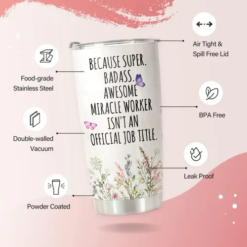 Miniatura 4 de regalos de Coordinador de Caos - Taza de viaje Coordinador de Caos con pajita para mamá, compañera de trabajo, jefa, gerente, empleada - Taza