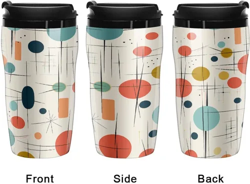 Miniatura 4 de Taza de café moderna de mediados de siglo, taza de viaje para café caliente, reutilizable, tazas de café helado, taza de café con doble aislamiento