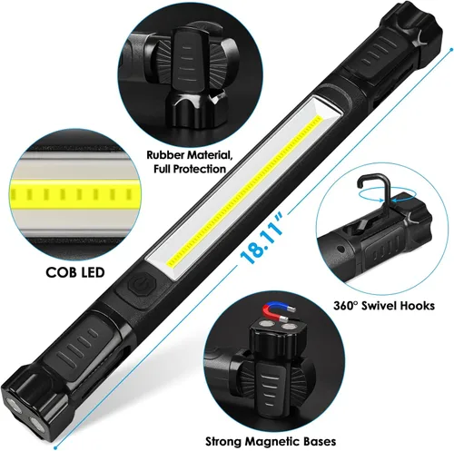 Miniatura 7 de Luz de trabajo, 2500 lm ultra brillante, luces LED de trabajo recargables de 5200 mAh, barra de luz de trabajo magnética debajo del capó