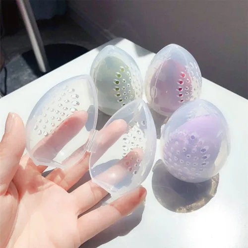 Miniatura 6 de Paquete de 4 esponjas de maquillaje para licuadora de belleza, estuche de viaje para secar y almacenar maquillaje esponja de base de belleza