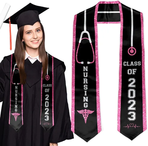 Miniatura 3 de Batorkpl Estola de graduación para enfermeras, fajín de graduado de enfermería, ideal para regalo de graduación de clase de 2023