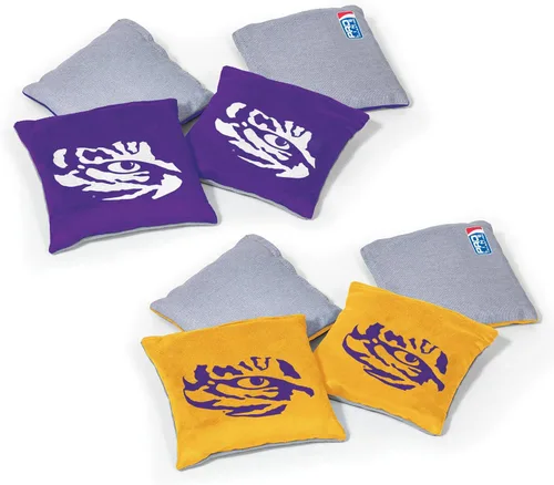 Wild Sports - Puf de doble cara NCAA College de 8 unidades, bolsas de lanzamiento prémium para juego de cornhole, ideal para portones traseros,