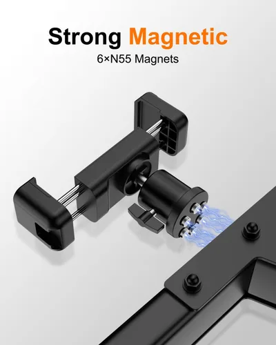 Miniatura 3 de Soporte magnético para teléfono de gimnasio, ajustable en 360°, soporte magnético portátil para teléfono para gimnasio, se fija a superficies