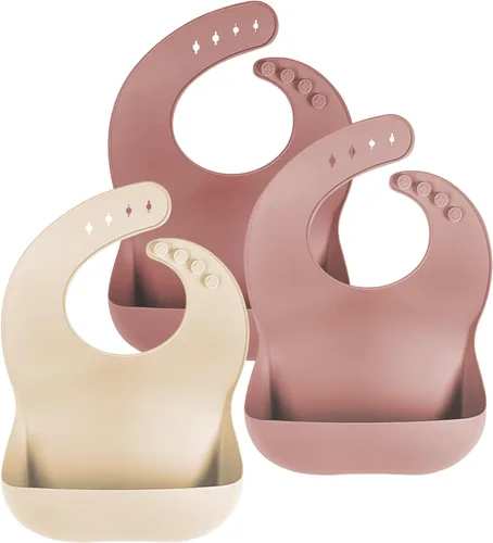 Miniatura 8 de Cuddle Campus Set of 3 Silicone Bibs for Babies & Toddlers,Soft Adjustable Bibs with Pocket Food Catcher for Baby Girl,Boy