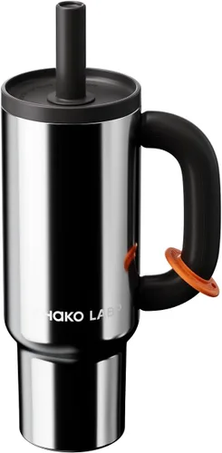Miniatura 9 de CHAKO LAB BaWang 33oz Insulated Titanium Tumbler with Handle and Straw Premium Matte Finish Leakproof Water Bottle Cup Holder Friendly Travel